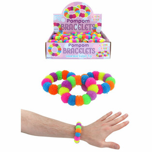 Bracelet &agrave; Pompons en Pr&eacute;sentoir (36 pcs.)
