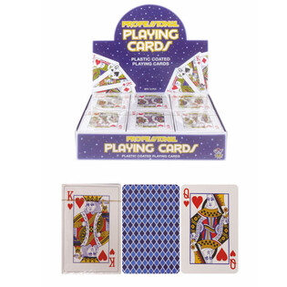 Cartes &agrave; jouer plastifi&eacute;es en pr&eacute;sentoir (12 pcs)