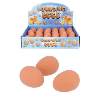 Balles Rebondissantes en Forme d'&OElig;uf en Pr&eacute;sentoir (24 pcs)