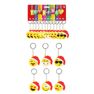 PORTE-CL&Eacute;S SMILEY DE NO&Euml;L (12 pcs)
