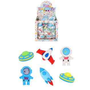 Gommes Espace / Astronomie en Pr&eacute;sentoir (84 pcs)