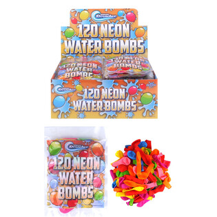 120x BOMBES &Agrave; EAU EN SACHET DANS PR&Eacute;SENTOIR (24 pcs)