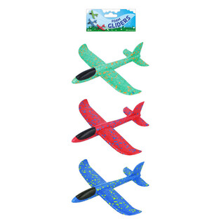 PLANEURS D'AVION EN MOUSSE - 23CM - COULEURS ASSORTIES (24 pcs)
