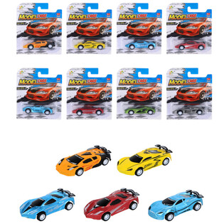 VOITURES DE SPORT &Agrave; R&Eacute;TROFRICTION SUR CARTE - MIX DE COULEURS (12 pcs)