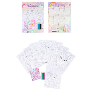 GRAND SET DE COLORIAGE LICORNE - 22x30x1 CM (12 pcs)