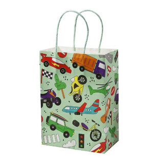 SAC CADEAU EN PAPIER - V&Eacute;HICULES - Dim. 16x9x22 CM (12 pcs)