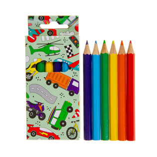 Set de 6 Crayons de Couleur - Véhicules (24 pcs)