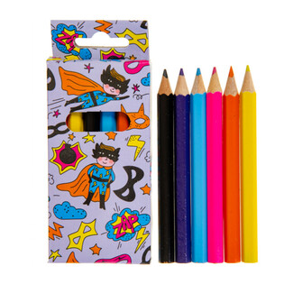 Set de 6 Crayons de Couleur - Super-h&eacute;ros (24 pcs)