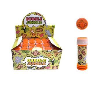 BULLES DE SAVON ANIMAUX DE LA JUNGLE, 25ML EN PR&Eacute;SENTOIR (24 pcs)