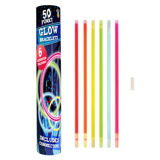 Bracelets Lumineux Glow - 50 pi&egrave;ces par tube (Display de 12)