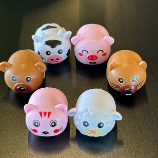 ANIMAUX DE LA FERME À RÉTROFRICTION - EN PRÉSENTOIR (36 pcs.)