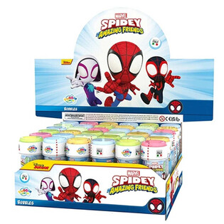Bulles de Savon Spidey Spiderman Amazing Friends - 60ml - Pr&eacute;sentoir (36 pcs)