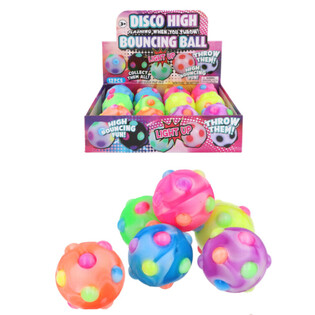 Balle Rebondissante Lumineuse Disco - 6cm - Display 12 pcs