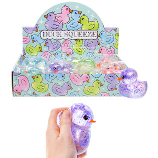 SQUEEZE DUCK CANARD - COULEURS MIXTES - EN PRÉSENTOIR (12 pcs.)