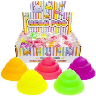 CACA SQUEEZE N&Eacute;ON - COULEURS MIXTES - EN PR&Eacute;SENTOIR (50 pcs)