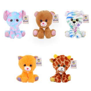 Peluches d'animaux assis - 15 cm - Mod&egrave;les assortis (10 pi&egrave;ces)
