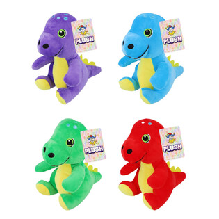 Dinosaure en peluche - 19 cm de haut - coloris assortis (12 pcs)