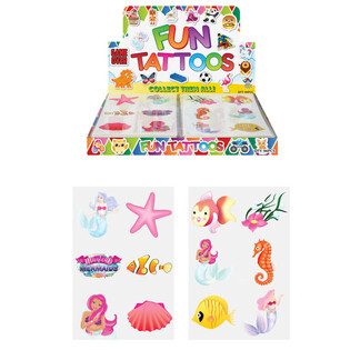 TATOUAGES AMUSANTS - MOD&Egrave;LE : SIR&Egrave;NE EN PR&Eacute;SENTOIR (96 pcs)