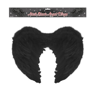 Ailes d'ange en plumes pour adultes - Couleur : Noir (12 pièces)