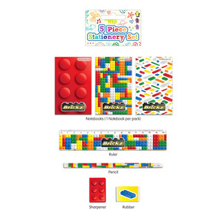 Ensemble de Papeterie Briques 5 Pi&egrave;ces (24 pcs)