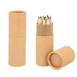 12x Crayons de Couleur en Tube : Mod&egrave;le : Eco Friendly - En Pr&eacute;sentoir (20 pcs.)