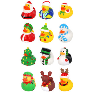 Mix Canards de Bain de Noël 6cm (12 pièces) - Cadeaux Festifs