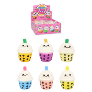 Bubble Tea Squeeze Fidget - Couleurs Mixtes en Pr&eacute;sentoir (12 pcs)