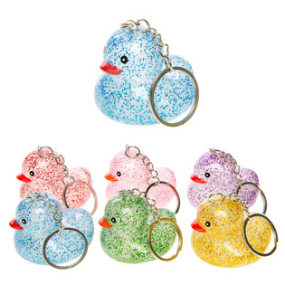 Porte-cl&eacute;s Canards &agrave; Paillettes - Couleurs Mixtes (12 pi&egrave;ces)