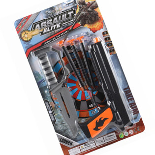 ASSAULT ELITE - Ensemble Pistolet avec Fl&eacute;chettes &agrave; Ventouse et Couteau (6 pcs)