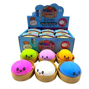 RAGE - Dumplings Squishy Bun GRANDS (8.5 x 8.5 x 4.8 cm) - Jouet Fidget Viral 2026 (12 pcs)