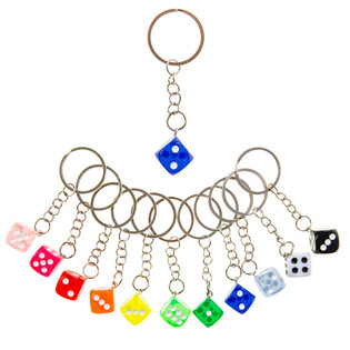 Porte-clés Dé - Couleurs Variées (48 pièces)