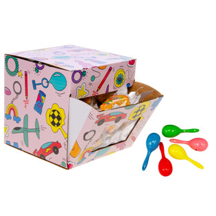 PETITES MARACAS SAMBA - MIX COULEURS - EN PRÉSENTOIR (60 pcs.)