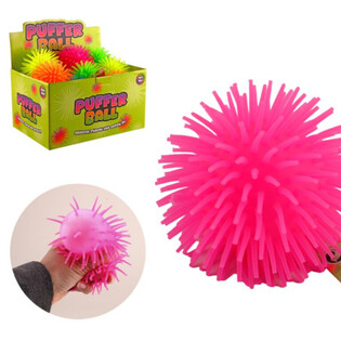BALLE PUFFER - 9CM - COULEURS MIXTES - EN PRÉSENTOIR (24 pcs)