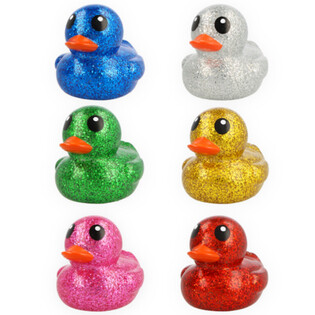 Grands Canards de Bain Paillet&eacute;s Multicolores - 10x8x8 cm (6 pcs.)