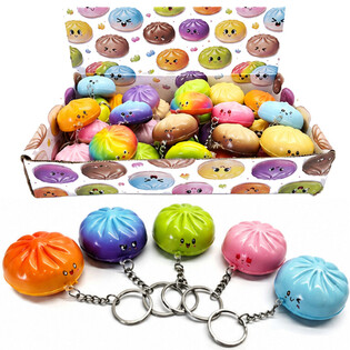 RAGE - PORTE-CL&Eacute;S SQUISHY DUMPLING - COULEURS MIXTES - EN PR&Eacute;SENTOIR (24 pcs.)
