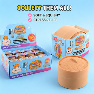 RAGE - Squishy SUGAR EDITION Bun Dumplings PETIT (5.3 x 5.3 x 4.1 cm) Jouet Fidget Viral 2026 (24 pcs)