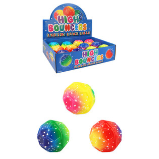 BALLE REBONDISSANTE HIGH BOUNCE RAINBOW SPACE - EN PRÉSENTOIR (12 pcs)