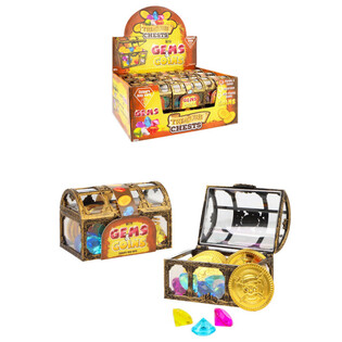 Coffre au Trésor avec Pierres et Pièces - Présentoir (18 pcs)