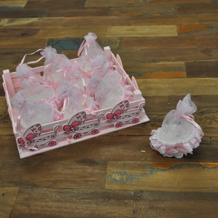 Caisse D&eacute;co avec 9 Landaus de D&eacute;coration - Rose