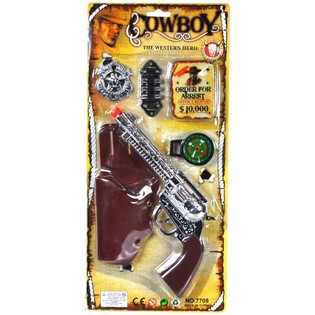 PANOPLIE DE COWBOY SUR CARTE - MOD&Egrave;LE 2 (4 pcs)