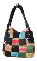 Grand sac en patchwork noir B-FAIR (1 pc)