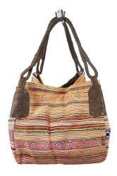 R&eacute;f: 97719B - Sac brocart B-FAIR grand marron (1 pc)
