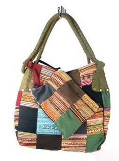 R&eacute;f: 97731B - SAC PATCHWORK B-FAIR PETIT VERT (1 pc)