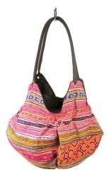 R&eacute;f: 97734D - Sac Cabas B-FAIR Pouche - Brun/Arc-en-ciel/Rose (1 pc)