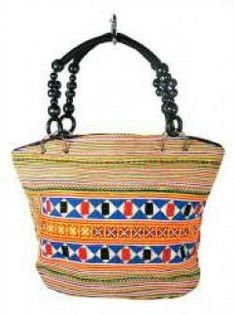 R&eacute;f: 97735 - Sac B-FAIR Beads avec perles noires (1 pc)