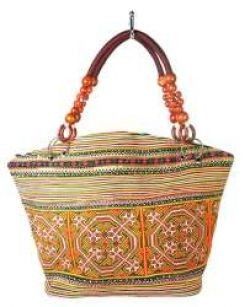 R&eacute;f: 97738 - Sac &agrave; perles B-FAIR Marron/Arc-en-ciel (1 pc)