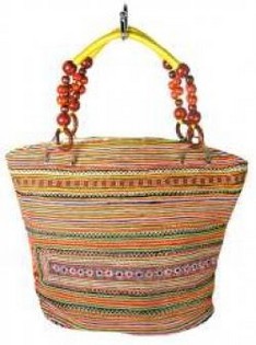 Sac &agrave; main B-Fair Beads Jaune/Marron - Fait Main