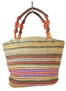 Sac B-Fair Beads Brun avec Poign&eacute;e en Perles (1 pc) | Art. 97744