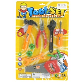 Grand Kit d'Outils Jouets sur Carte (8 pi&egrave;ces)