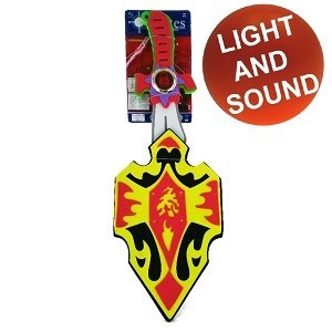 &Eacute;p&eacute;e en mousse avec bouclier sur carte (6 pcs) - Lumineux & Sonore